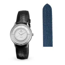 CHRISTINA COLLECT DAMEUR MED SORT OG DENIM REM - Dameure med rem