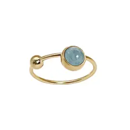 FORGYLDT KOULE RING MED AQUAMARINE - Heiring