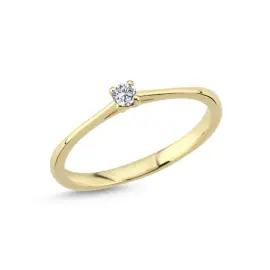 14KT THE ONE RING MED 1X0,07CT - Guld