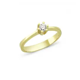 14KT STAR RING MED 1X0,05CT BRILLIANT - Forlovelse & vielse