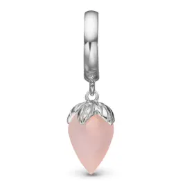 SØLV PINK CHALCEDONY CHARM - 