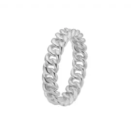 SØLV LINKS PANSER RING - 