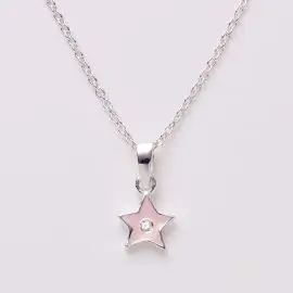 SØLV STJERNE VEDHÆNG MED ZIRKON - Halskæde & Vedhæng