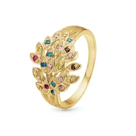 FORGYLDT PEACOCK RING MED FARVEDE ZIRKONER - Ringe