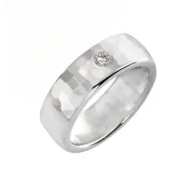 SØLV RING MED ZIRKON - 