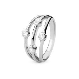 SØLV THROWN RING MED TOPAS - 