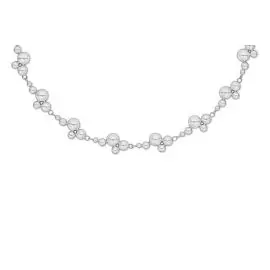 SØLV COLLIE  MED KUGLER - Sølv halskæde