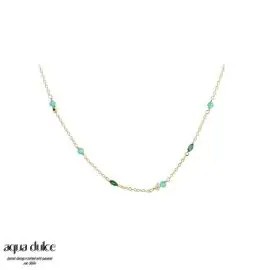 FORGYLDT GREEN GARDEN HALSKÆDE - Aqua Dulce