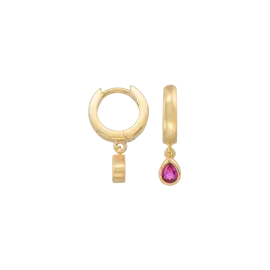 FORGYLDTE ØRESTIKKER MED PINK ZIRKON - JewelTime