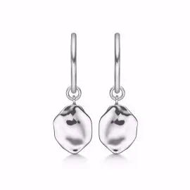 SØLV CREOL MED PLADE - Sølv øreringe