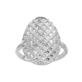 SØLV RING MED OVAL PLADE - 