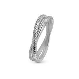 SØLV TWIN SNAKE RING - 