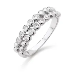 SØLV RING MED ZIRKON - 