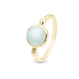 FORGYLDT BLUE CHALCEDONY RING - Ringe