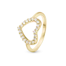 FORGYLDT SPARKLY HEART RING - Valentinsdag
