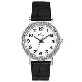 INEX DAMEUR MED ZIRKONIA, HVID URSKIVE MED ARABERTAL - Inex