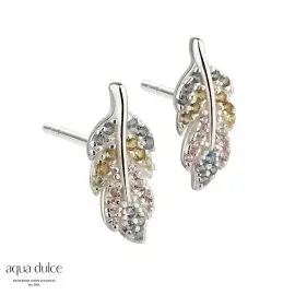 SØLV LEONA PASTEL ØRESTIKKER - 