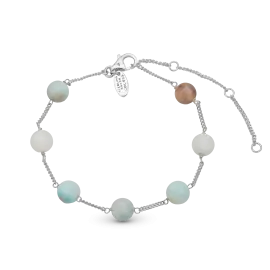 SØLV AMAZONITE ARMBÅND - Sølv armbånd