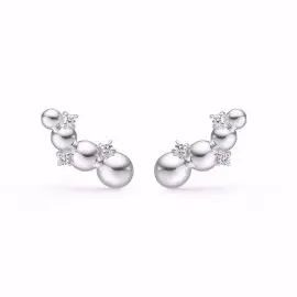 SØLV ØRERINGE MED ZIRKON - 