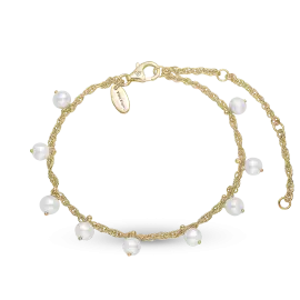 FORGYLDT DANGLING PEARL ARMBÅND - Armbånd