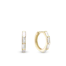 FORGYLDTE WHITE BAQUETTE CREOLER - Øreringe