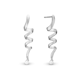SØLV PEARL TWIST ØRERINGE - 