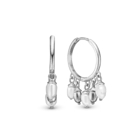 SØLV MAGIC PEARL CREOL - Sølv øreringe