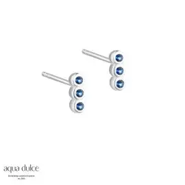 SØLV PETITE BLUE ØRESTIKKER - 