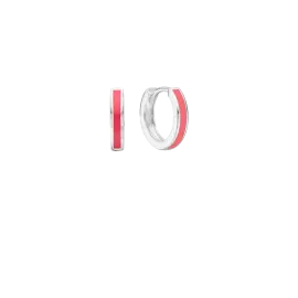 SØLV CREOL MED PINK EMALJE - Børnesmykker