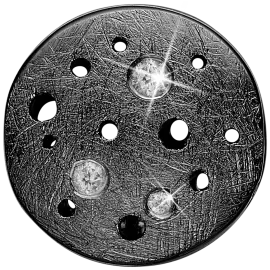 The Moon, black ruth silver - Charms