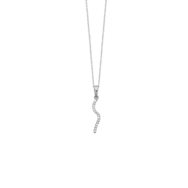 SØLV HALSKÆDE MED ZIRKON - Halskæde