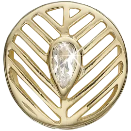 Open Leaf, goldpl silver - Charms