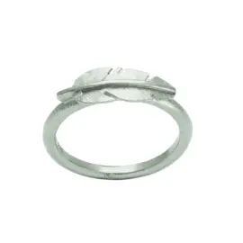 SØLV MINI FJER RING - 